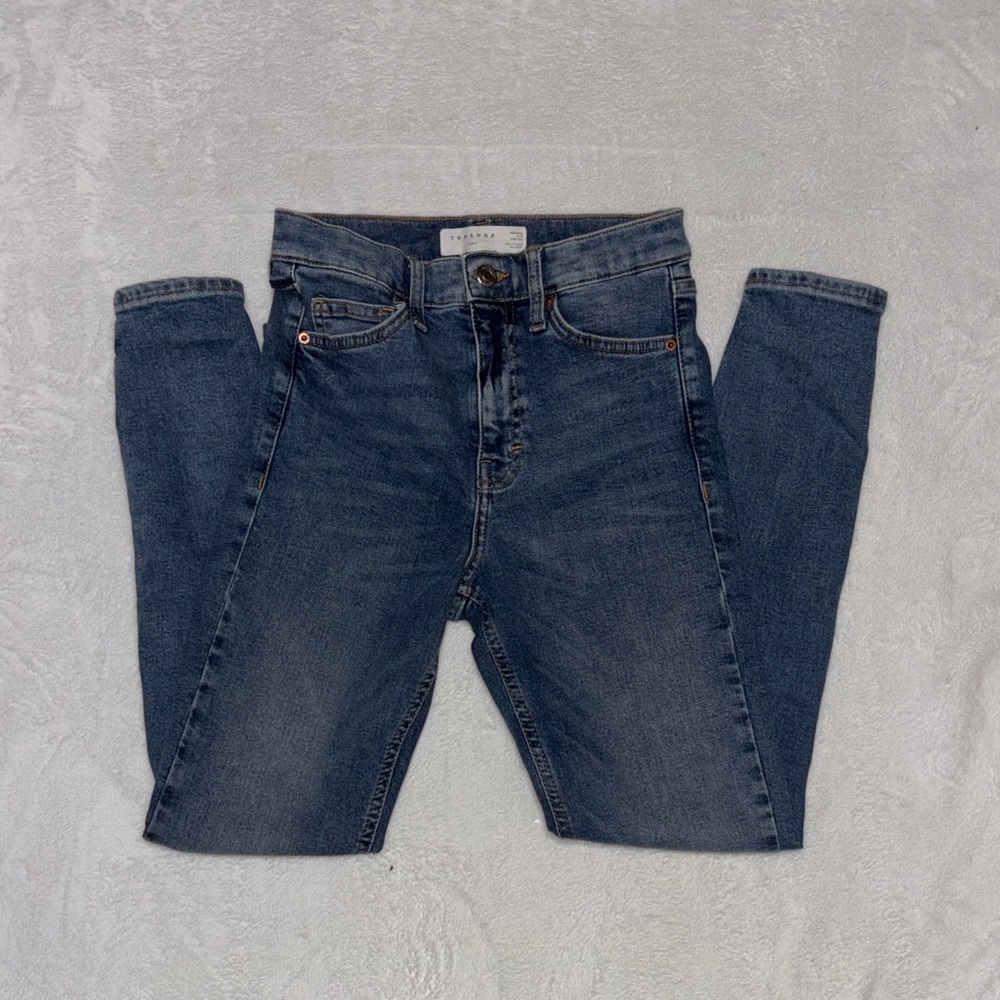 Topshop High Rise Blue skinny Jeans